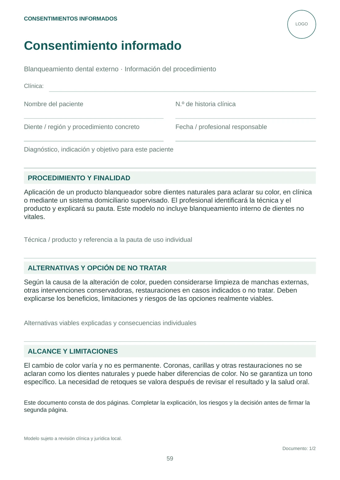Página de ejemplo: Consentimiento informado